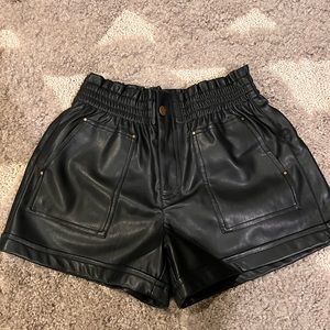 Black Leather Shorts